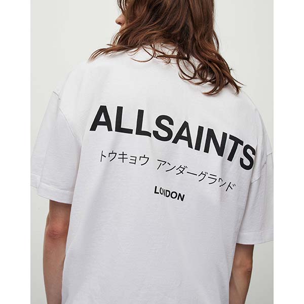 Allsaints Australia Mens Underground Oversized Crew T-Shirt White AU68-453